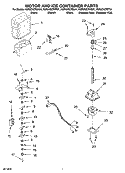 MOTOR AND ICE CONTAINER PARTS Diagram and Parts List for KSRU25CRWH01  KitchenAid Refrigerator