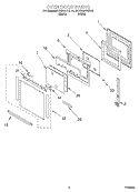 OVEN DOOR Diagram and Parts List for KEBS247DBL10  KitchenAid Wall Oven