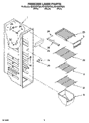 FREEZER LINER PARTS Diagram and Parts List for ED5CHQXTB00  Whirlpool Refrigerator