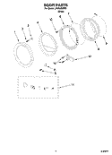 DOOR PARTS Diagram and Parts List for LHW0050PQ1  Whirlpool Washer