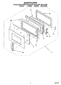 DOOR PARTS Diagram and Parts List for MH6150XMS1  Whirlpool Microwave