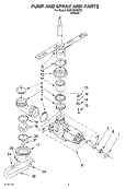 PUMP AND SPRAYARM Diagram and Parts List for DU810SWKT0  Whirlpool Dishwasher