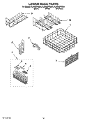 LOWER RACK PARTS, OPTIONAL PARTS (NOT INCLUDED) Diagram and Parts List for KUDS02FRWH4  KitchenAid Dishwasher