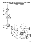 BRAKE, CLUTCH, GEARCASE, MOTOR & PUMP Diagram and Parts List for KAWE560WAL3  KitchenAid Washer