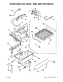 EVAPORATOR, GRID, AND WATER PARTS Diagram and Parts List for GI15NDXXQ2  Whirlpool Ice Maker
