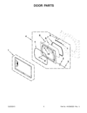 DOOR PARTS Diagram and Parts List for YWED5700AC1  Whirlpool Dryer