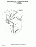 DRYER SUPPORT AND WASHER PARTS Diagram and Parts List for YLTE5243DQA  Whirlpool Washer Dryer Combo