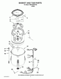 BASKET AND TUB PARTS Diagram and Parts List for 7MWTW1950YW0  Whirlpool Washer