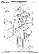 TOP AND CABINET PARTS Diagram and Parts List for MTW6400TQ0  Whirlpool Washer