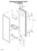 REFRIGERATOR DOOR PARTS Diagram and Parts List for ED2FHEXSL01  Whirlpool Refrigerator