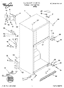 CABINET Diagram and Parts List for 3VET19GMFW02  Whirlpool Refrigerator