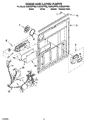 DOOR AND LATCH PARTS Diagram and Parts List for GU2500XTPS6  Whirlpool Dishwasher