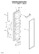 FREEZER DOOR Diagram and Parts List for 5VED7GTKKT00  Whirlpool Refrigerator