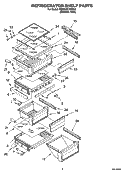 REFRIGERATOR SHELF PARTS Diagram and Parts List for KSRW25CRSS03  KitchenAid Refrigerator