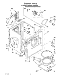 SECTION Diagram and Parts List for LER5624DZ0  Whirlpool Dryer