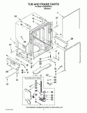 TUB AND FRAME PARTS Diagram and Parts List for KUDE60SXSS1  KitchenAid Dishwasher