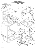 LINER Diagram and Parts List for ET8WTEXKQ02  Whirlpool Refrigerator
