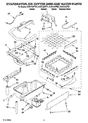 EVAPORATOR, ICE CUTTER GRID AND WATER PARTS Diagram and Parts List for KUIS15NRTS1  KitchenAid Ice Maker
