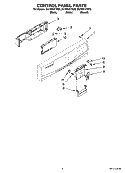 CONTROL PANEL PARTS Diagram and Parts List for DU1061XTST0  Whirlpool Dishwasher