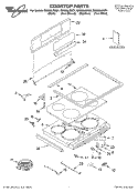 COOKTOP PARTS Diagram and Parts List for GR556LRKP1  Whirlpool Range
