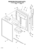 REFRIGERATOR DOOR Diagram and Parts List for KTRP21KKBT00  KitchenAid Refrigerator