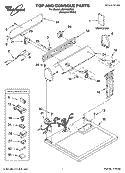 TOP AND CONSOLE PARTS OPTIONAL PARTS (NOT INCLUDED) Diagram and Parts List for LGN1000PQ0  Whirlpool Dryer