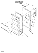 DOOR Diagram and Parts List for TVF15FRDW00  Whirlpool Freezer