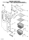 FREEZER LINER PARTS Diagram and Parts List for KSRL25FTSS01  KitchenAid Refrigerator