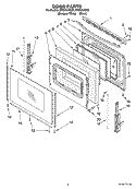 DOOR PARTS, OPTIONAL PARTS (NOT INCLUDED) Diagram and Parts List for RF264LXSB2  Whirlpool Range