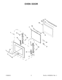 OVEN DOOR Diagram and Parts List for KEMS379BBL00  KitchenAid Microwave Oven Combo