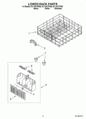LOWER RACK PARTS Diagram and Parts List for DU1101XTPBB  Whirlpool Dishwasher