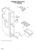 FREEZER LINER PARTS Diagram and Parts List for 3XES0GTQNL00  Whirlpool Refrigerator