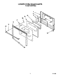 LOWER OVEN DOOR Diagram and Parts List for KEBI241XBL3  KitchenAid Wall Oven
