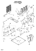 UNIT Diagram and Parts List for 5VET1DTKLQ01  Whirlpool Refrigerator