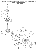 BRAKE, CLUTCH, GEARCASE, MOTOR & PUMP Diagram and Parts List for 8LSP8245BW0  Whirlpool Washer