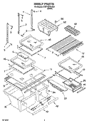 SHELF PARTS Diagram and Parts List for 5VET1DTKLQ04  Whirlpool Refrigerator