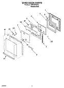 OVEN DOOR PARTS Diagram and Parts List for KDRP407HSS12  KitchenAid Range
