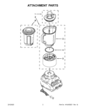 ATTACHMENT PARTS Diagram and Parts List for 5KSB5553BGA0  KitchenAid Blender