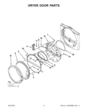 DRYER DOOR PARTS Diagram and Parts List for CGT8000AQ1  Whirlpool Washer Dryer Combo