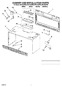 CABINET AND INSTALLATION PARTS Diagram and Parts List for MH3185XPT0  Whirlpool Microwave