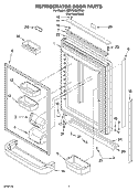 REFRIGERATOR DOOR PARTS Diagram and Parts List for KBRP20EMSS00  KitchenAid Refrigerator
