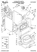 SECTION Diagram and Parts List for LEP6848AW2  Whirlpool Dryer