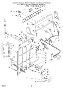 CONTROLS & REAR PANEL Diagram and Parts List for RAX7244EQ1  Roper Washer