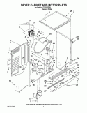 DRYER CABINET AND MOTOR PARTS Diagram and Parts List for LTG5243DQ9  Whirlpool Washer Dryer Combo