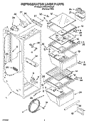 REFRIGERATOR LINER PARTS Diagram and Parts List for 3KES0GTQNL00  Whirlpool Refrigerator