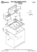 TOP AND CABINET PARTS Diagram and Parts List for MTW5821TW0  Whirlpool Washer