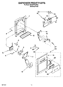 DISPENSER FRONT PARTS Diagram and Parts List for 6GD2SHGXSS00  Whirlpool Refrigerator