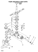 PUMP AND SPRAY ARM PARTS Diagram and Parts List for IRD4700Q2  Inglis Dishwasher