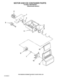 MOTOR AND ICE CONTAINER PARTS Diagram and Parts List for 3WSC19D4AY00  Whirlpool Refrigerator