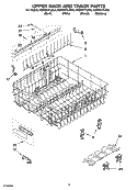 UPPER RACK AND TRACK PARTS Diagram and Parts List for KUDP01FLBT0  KitchenAid Dishwasher
